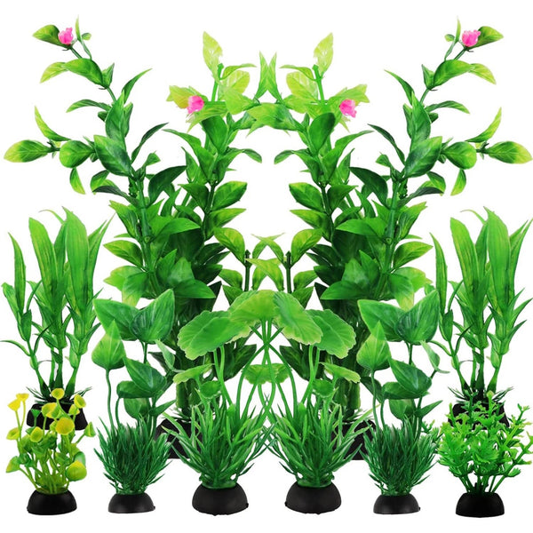 Aquarium Decoration | Realistic Green Plastic Plants | Versatile Underwater Hideaway 1