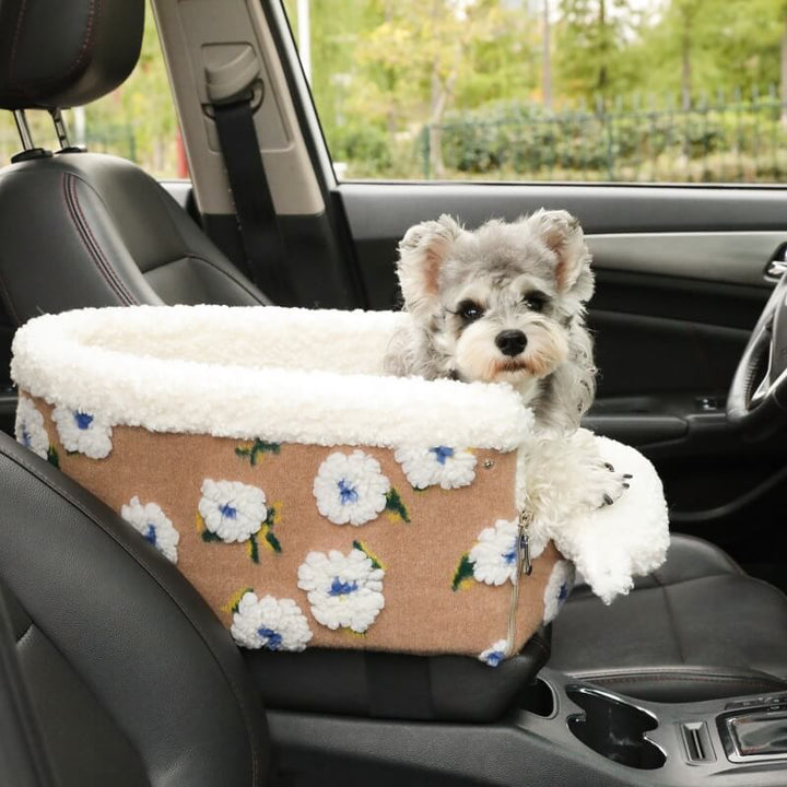 Dog Car Seat | Soft Wool Fleece Dog Booster Seat | Comfortable Travel Accessory 0