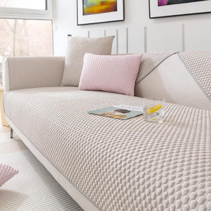 Home's Cool Breathable Polyester Couch Cover | Anti-Scratch Washable Protector for Dogs 0