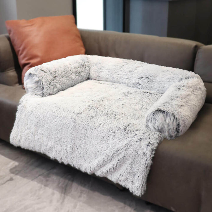 Pet's Calming Faux Fur Dog Bed | Comfortable Removable Washable Protector 0