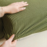 Vertical Stripe Corduroy Anti-Scratch Stretch Full-Cover Sectional Cozy Couch Cover
