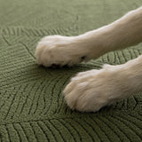 Modern Leaf Jacquard Water-Repellent Anti-Scratch Stretch Full Wrap Sectional Premium Couch Cover