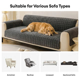 One-Piece Soft Pet-Friendly Short Plush Sofa Protection Non-Slip Snug Couch Cover
