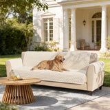One-Piece Plush Scratch-Resistant Large Deluxe Couch Covers with Elastic Straps