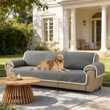 One-Piece Plush Scratch-Resistant Large Deluxe Couch Covers with Elastic Straps
