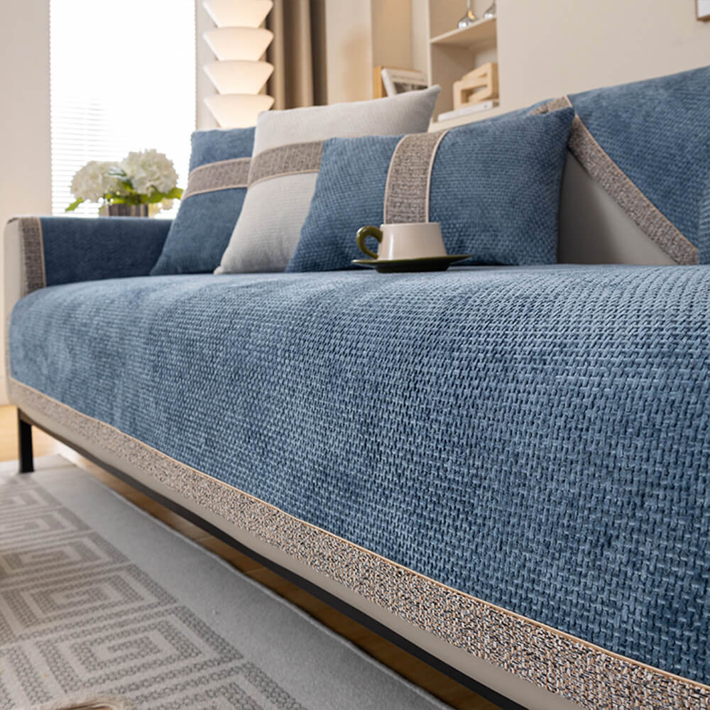 All-Season Modern Tweed Woven Chenille Anti-Slip Sleek Couch Cover