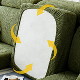 Modern Leaf Jacquard Water-Repellent Anti-Scratch Stretch Full Wrap Sectional Premium Couch Cover