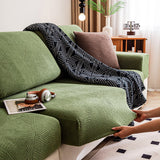 Modern Leaf Jacquard Water-Repellent Anti-Scratch Stretch Full Wrap Sectional Premium Couch Cover