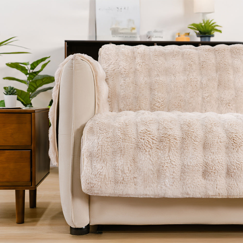 Water-resistant Fluffy Soft Furniture Protector Stretch Couch Cover-EverDry