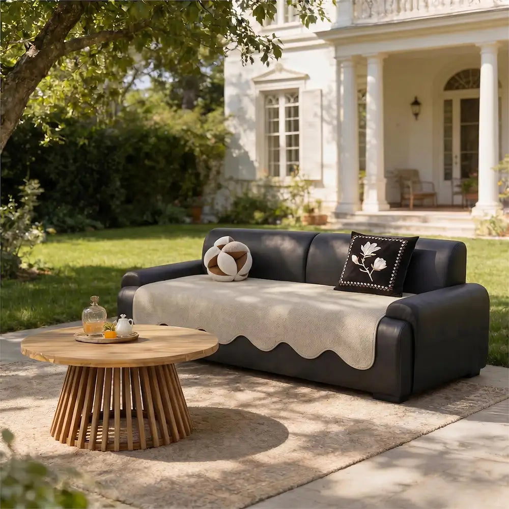 Water-repellent Teddy Fleece Non-Slip Straight Stretch Couch Cover