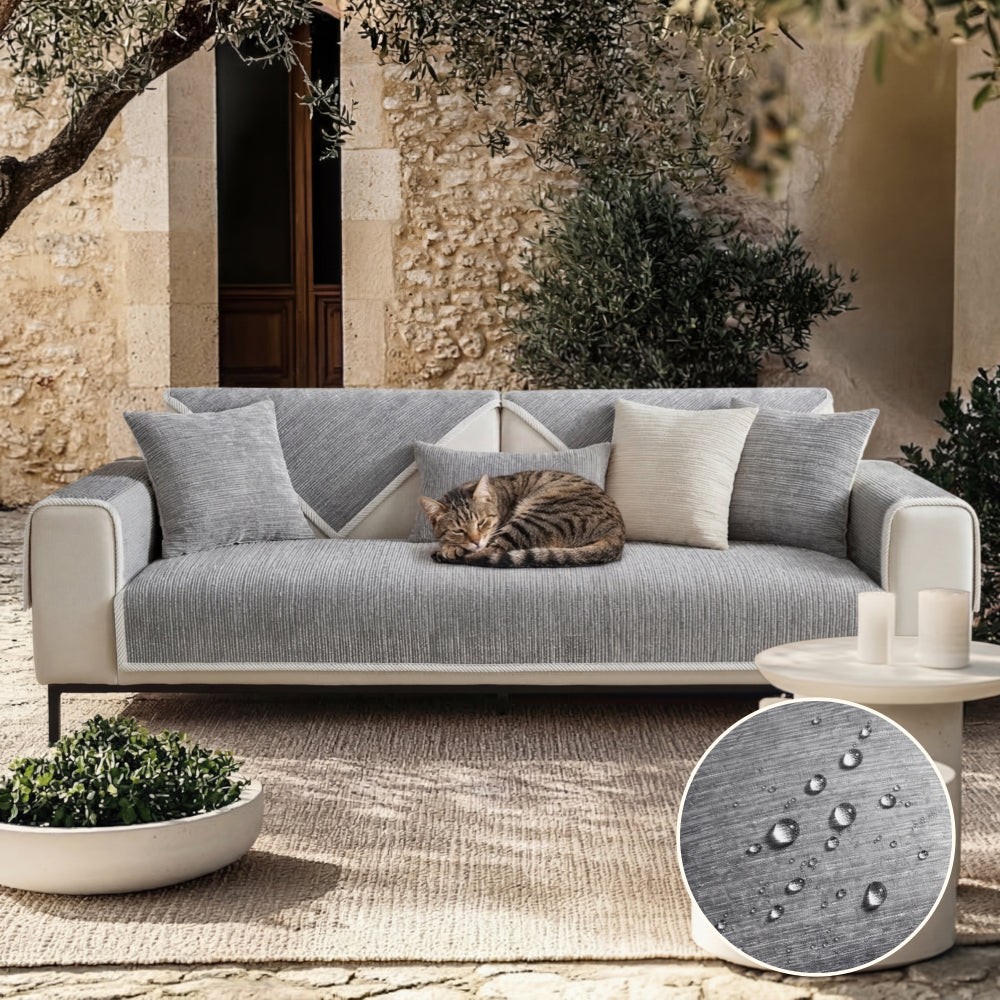 Waterproof Antimicrobial Simple Chenille Fabric Anti-scratch Elegant Couch Cover