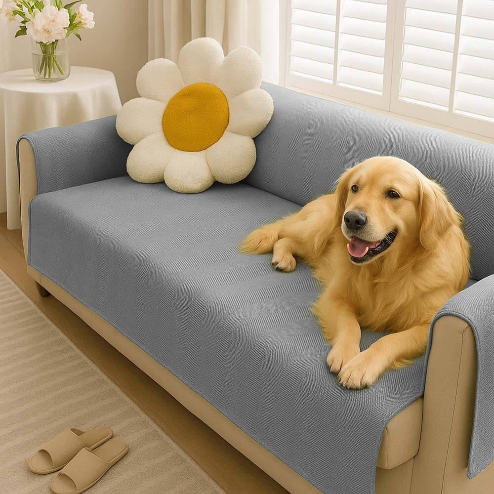 Waterproof Non-Slip Furniture Protector One-Piece Pet Sectional Stretch Couch Cover-Slipsafe