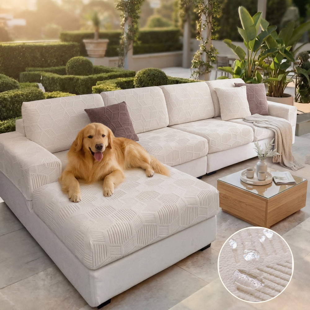 Honeycomb Pattern Water-resistant Stretch Full-Cover Magic Outdoor Elegant Couch Cover