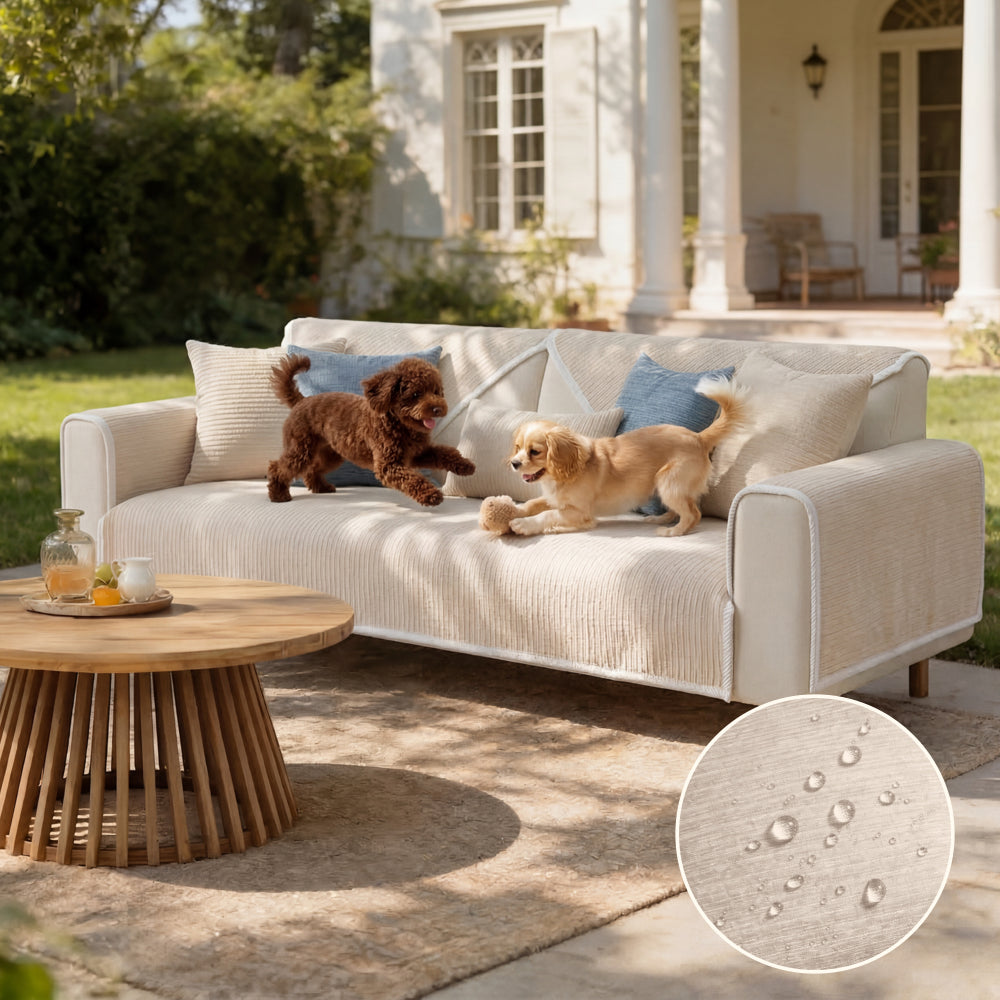 Waterproof Antimicrobial Simple Chenille Fabric Anti-scratch Elegant Couch Cover