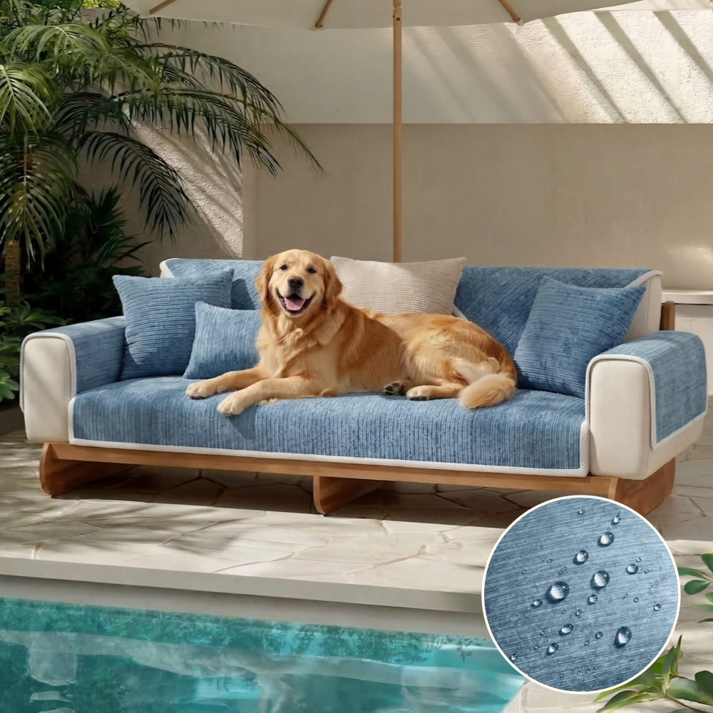 Waterproof Antimicrobial Simple Chenille Fabric Anti-scratch Elegant Couch Cover