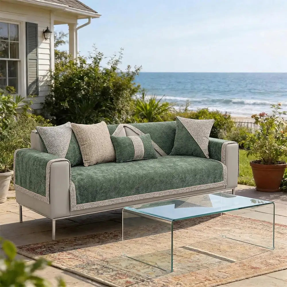 All-Season Modern Tweed Woven Chenille Anti-Slip Sleek Couch Cover