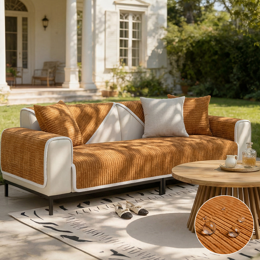 Waterproof Antimicrobial Simple Chenille Fabric Anti-scratch Elegant Couch Cover