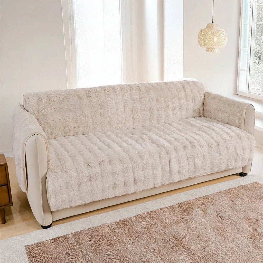 Water-resistant Fluffy Soft Furniture Protector Stretch Couch Cover-EverDry