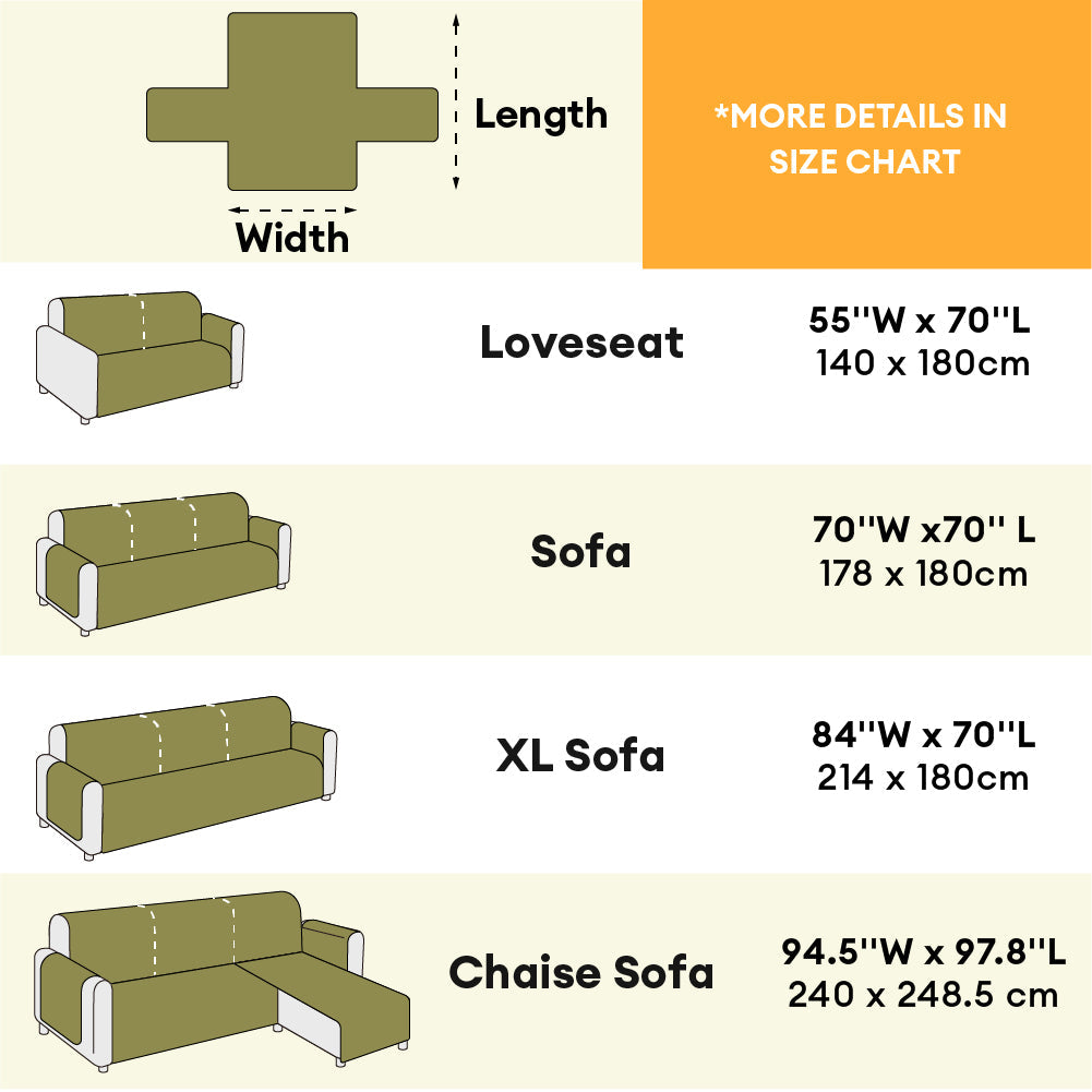 Waterproof Non-Slip Furniture Protector One-Piece Pet Sectional Stretch Couch Cover-Slipsafe