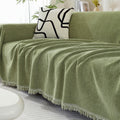Chenille Blanket Herringbone Tassel All-Season Couch Cover