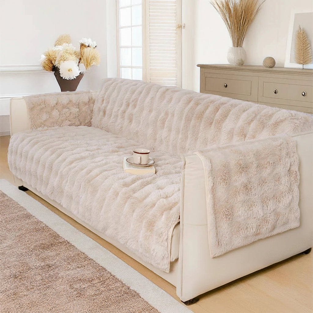 Water-resistant Fluffy Soft Furniture Protector Stretch Couch Cover-EverDry
