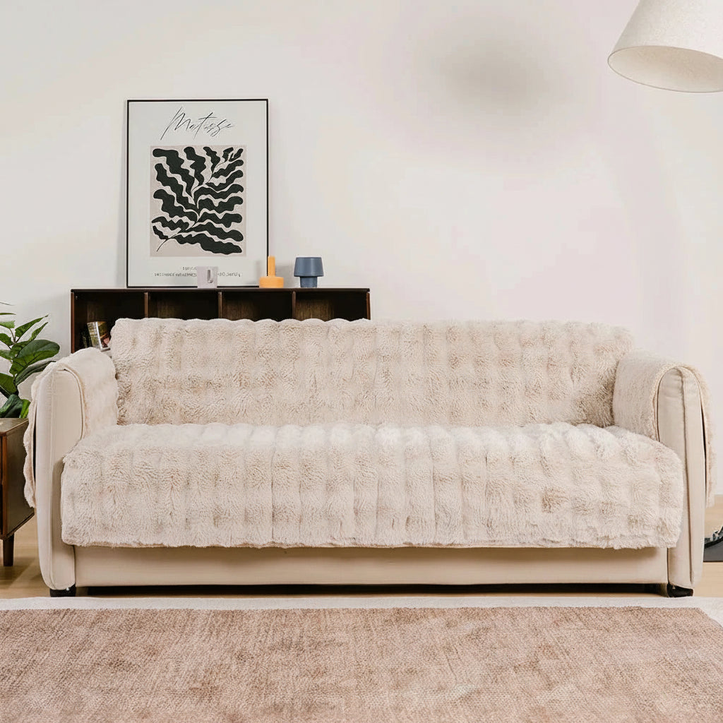 Water-resistant Fluffy Soft Furniture Protector Stretch Couch Cover-EverDry