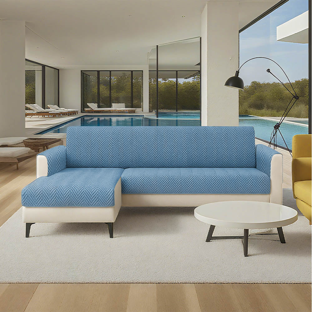 Waterproof Non-Slip Furniture Protector One-Piece Pet Sectional Stretch Couch Cover-Slipsafe