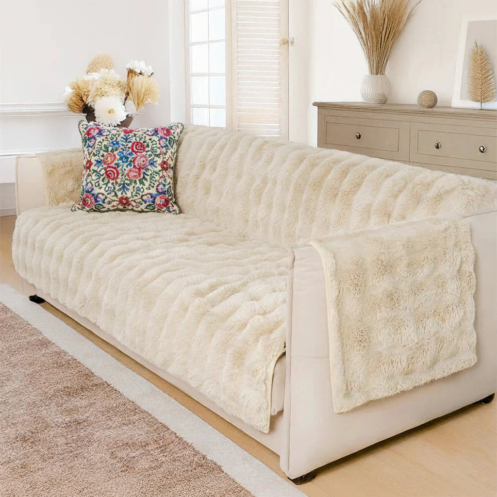 Water-resistant Fluffy Soft Furniture Protector Stretch Couch Cover-EverDry