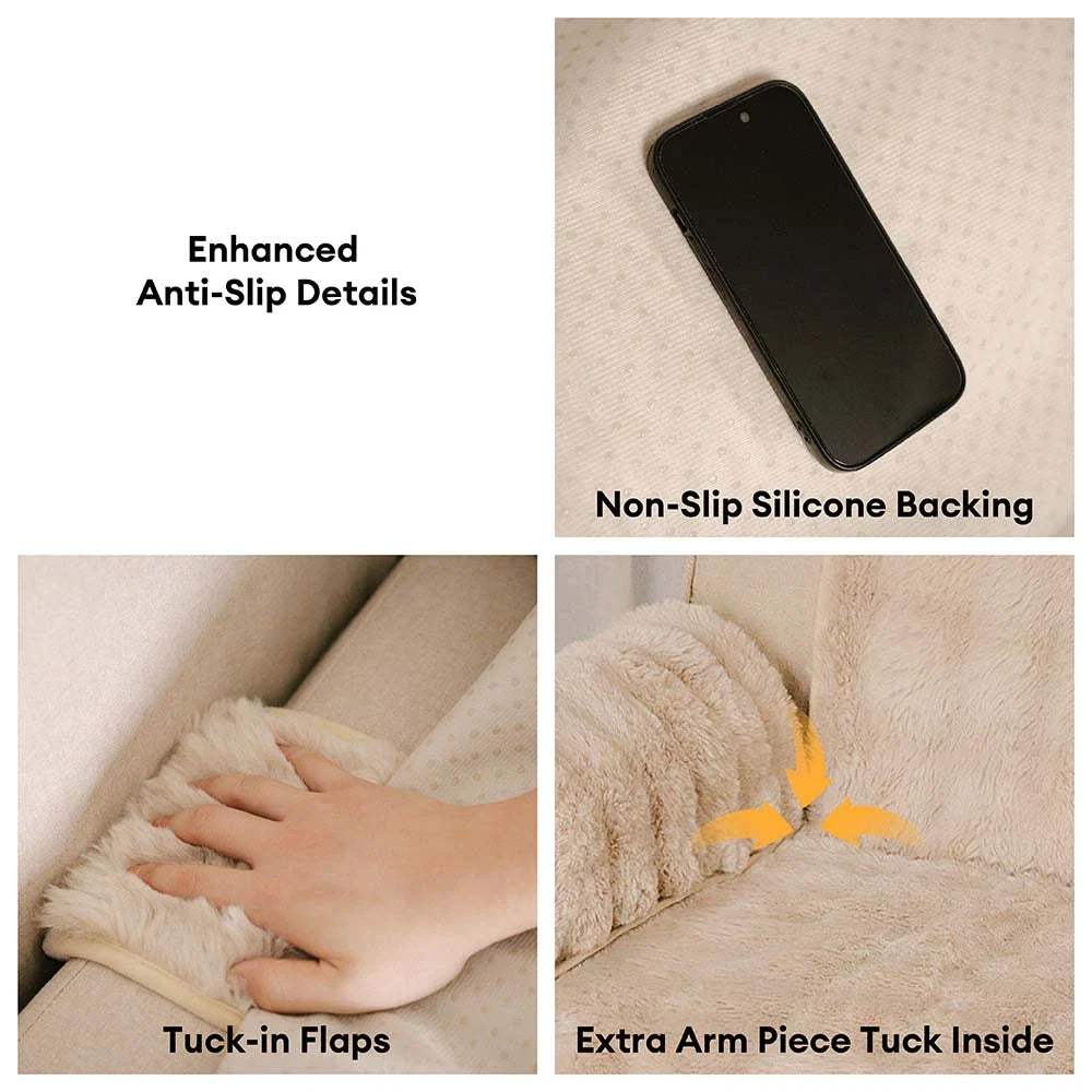 Water-resistant Fluffy Soft Furniture Protector Stretch Couch Cover-EverDry