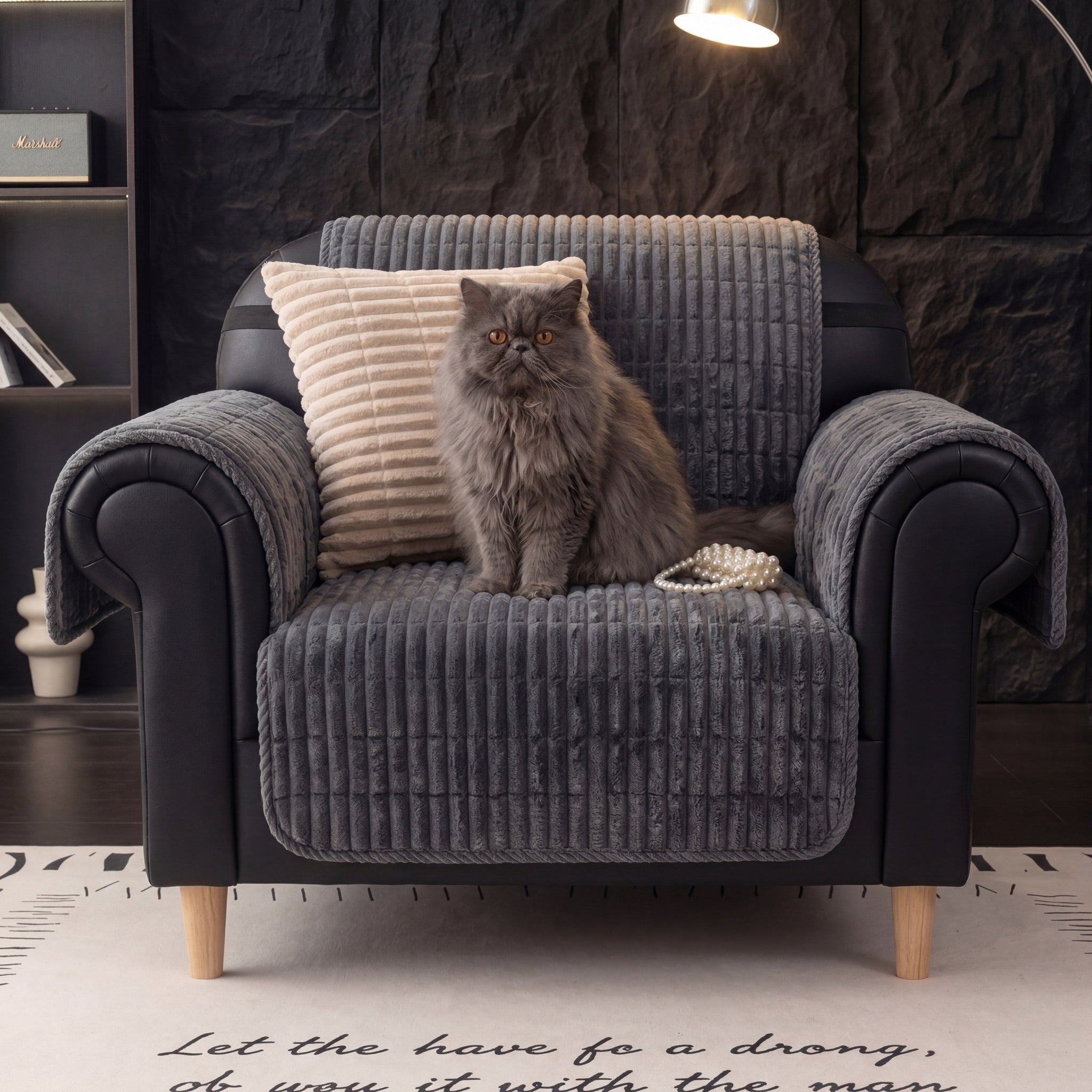 Waterproof One-Piece Cozy Flannel Sofa Protection Non-Slip Recliner Anti-Slip Couch Covers