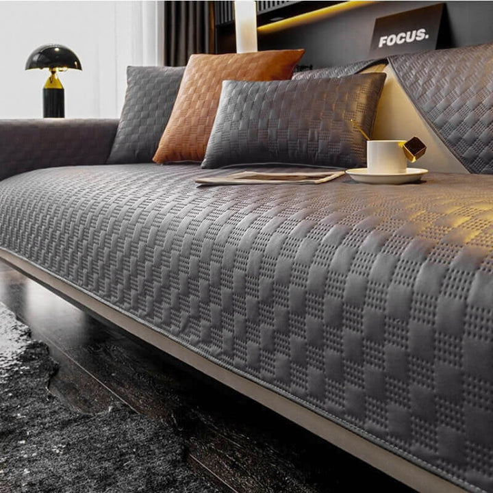 Water-resistant Leathaire Fabric Sofa Cover Furniture Protection Sleek Couch Cover