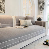Chenille Jacquard Wide Edge Design Scratch-Resistant Luxe Couch Cover