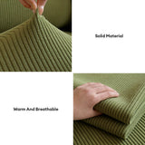 Vertical Stripe Corduroy Anti-Scratch Stretch Full-Cover Sectional Cozy Couch Cover