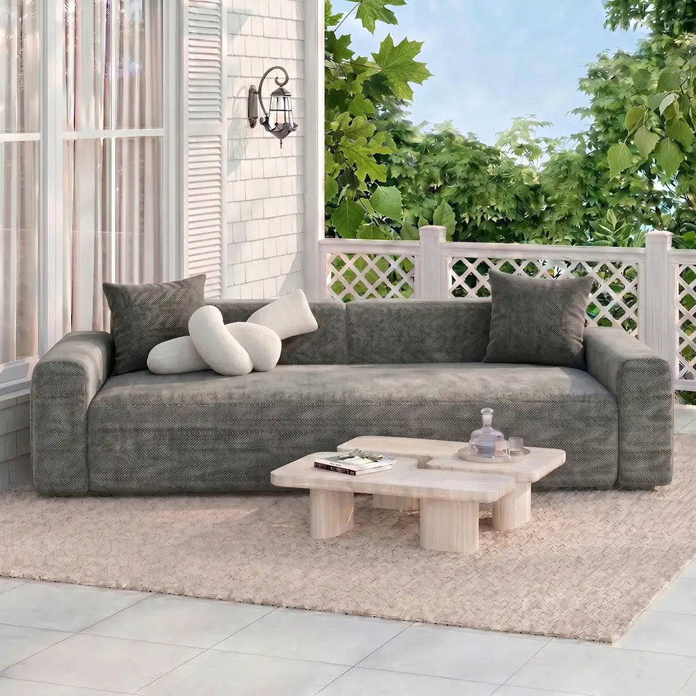 Herringbone Full Coverage Scratch-Resistant Sofa Protection Magic Stretch Cozy Couch Cover