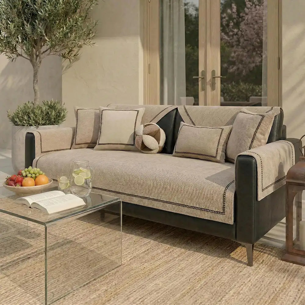 Simple Modern Jacquard High-Weight Non-Slip Chenille Premium Couch Cover