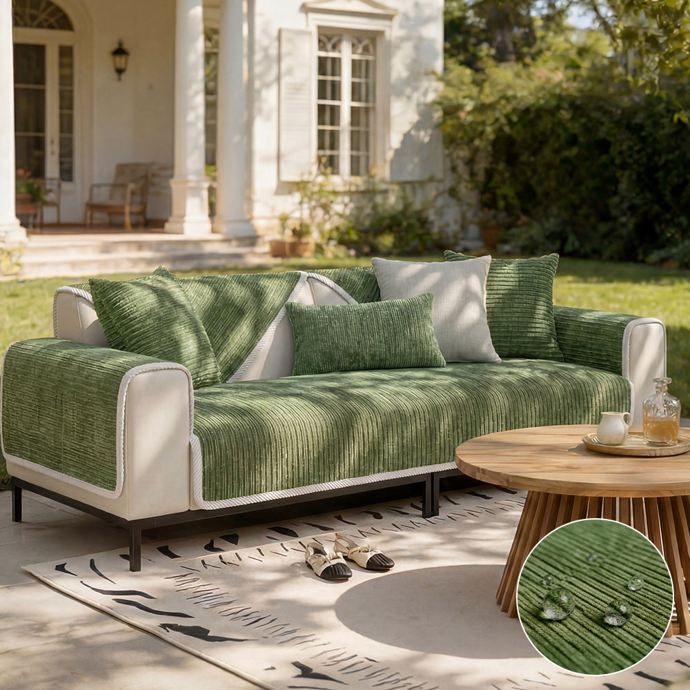 Waterproof Antimicrobial Simple Chenille Fabric Anti-scratch Elegant Couch Cover