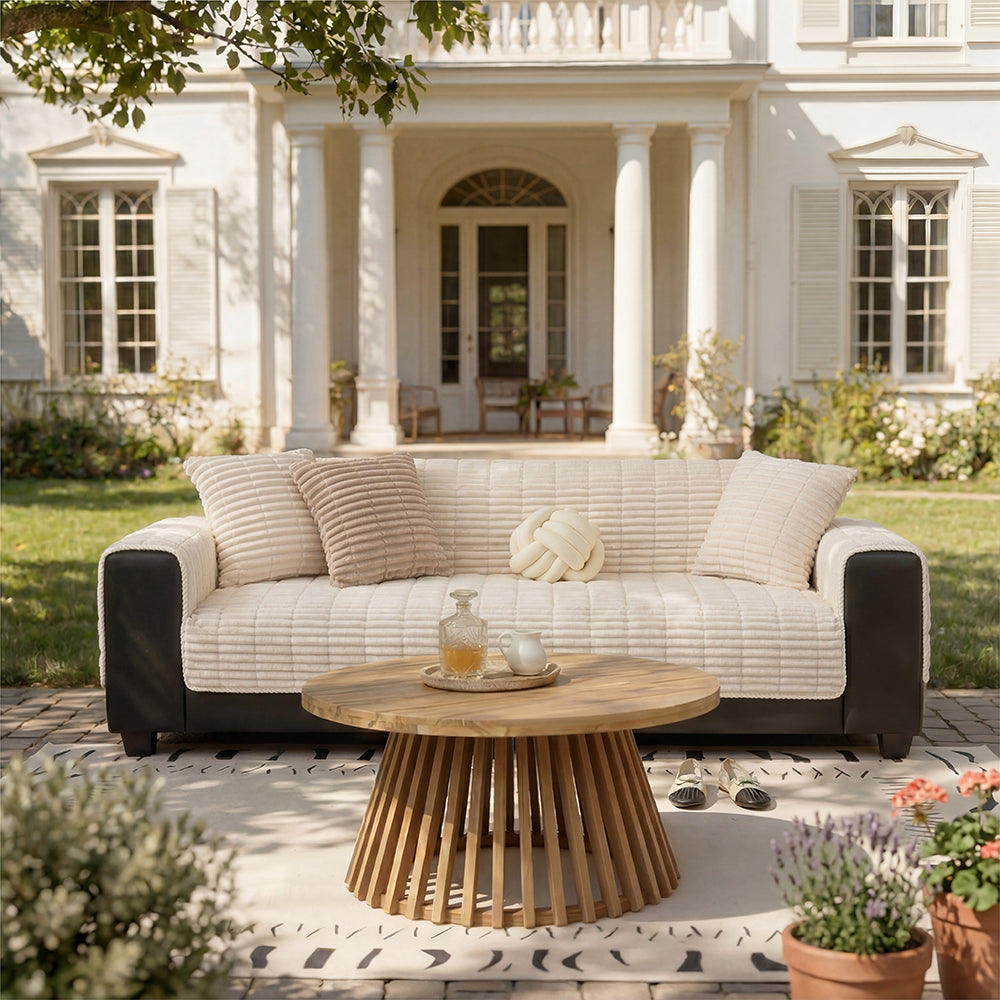 Waterproof One-Piece Cozy Flannel Sofa Protection Non-Slip Outdoor Silky Couch Cover