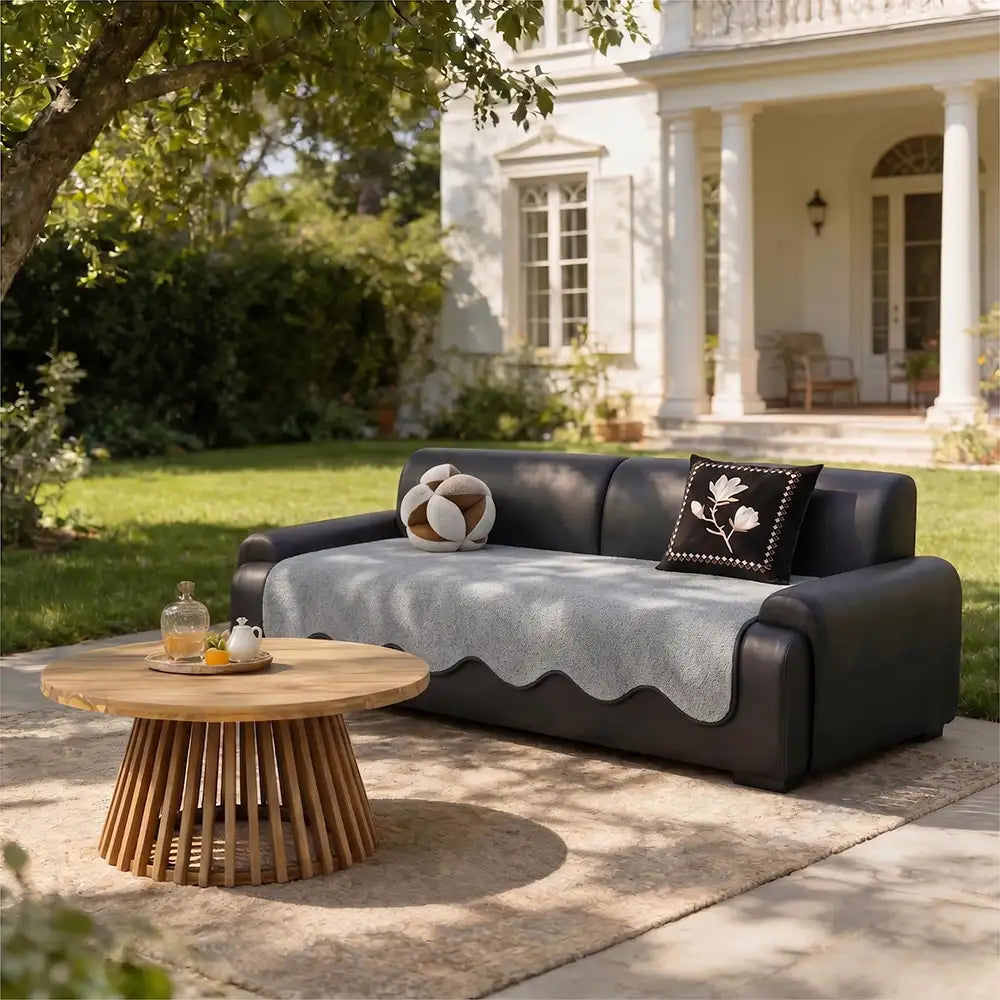 Water-repellent Teddy Fleece Non-Slip Straight Stretch Couch Cover