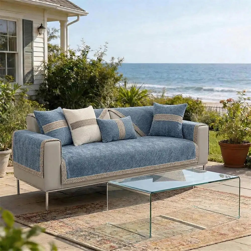 All-Season Modern Tweed Woven Chenille Anti-Slip Sleek Couch Cover