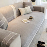 Chenille Jacquard Wide Edge Design Scratch-Resistant Luxe Couch Cover
