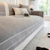 Chenille Jacquard Wide Edge Design Scratch-Resistant Luxe Couch Cover
