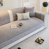 Chenille Jacquard Wide Edge Design Scratch-Resistant Luxe Couch Cover