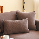Vertical Stripe Corduroy Anti-Scratch Stretch Full-Cover Sectional Cozy Couch Cover