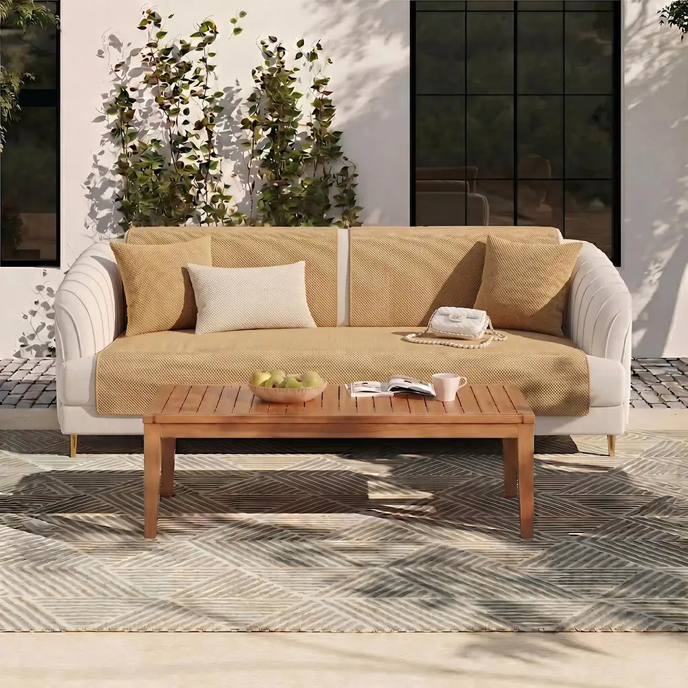 Simple Solid Colour Plush Furniture Protector Heavy-Duty Couch Cover