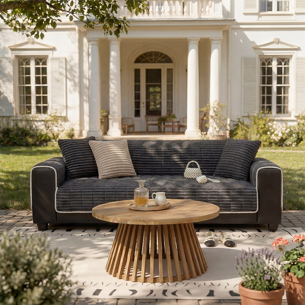 Waterproof One-Piece Cozy Flannel Sofa Protection Non-Slip Outdoor Silky Couch Cover
