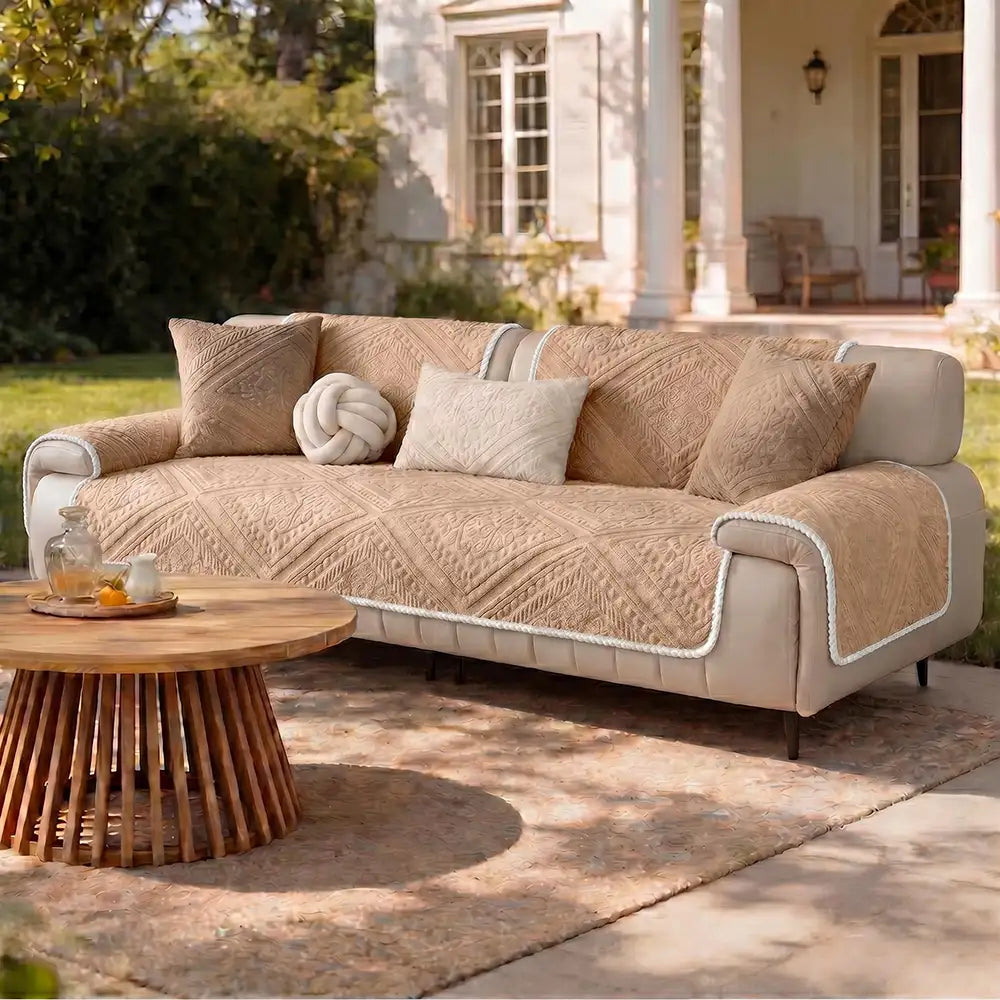 All Season Nordic Style Carved Plush Decorative Non-Slip Cozy Couch Cover