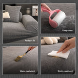 Herringbone Full Coverage Scratch-Resistant Sofa Protection Magic Stretch Cozy Couch Cover