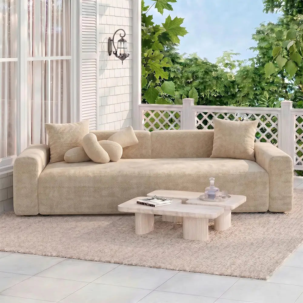 Herringbone Full Coverage Scratch-Resistant Sofa Protection Magic Stretch Cozy Couch Cover
