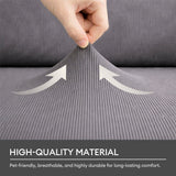 Vertical Stripe Corduroy Anti-Scratch Stretch Full-Cover Sectional Cozy Couch Cover