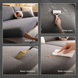 Vertical Stripe Corduroy Anti-Scratch Stretch Full-Cover Sectional Cozy Couch Cover